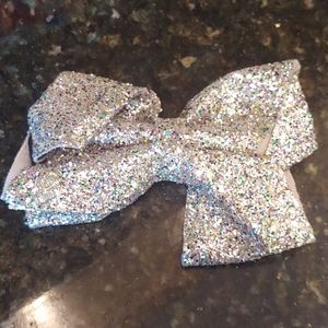 Jojo Siwa sparkly silver bow